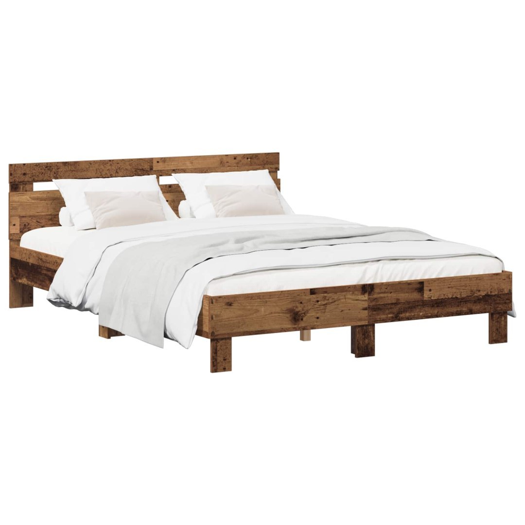 Ramka łóżka Stare drewno 120 x 190 cm Drewno inżynieryjne
