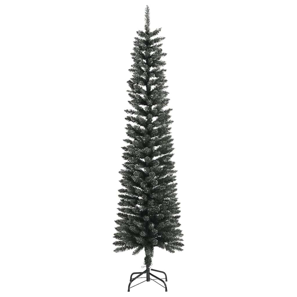 Sztuczna, smukła choinka ze stojakiem, zielona, 210 cm, PVC