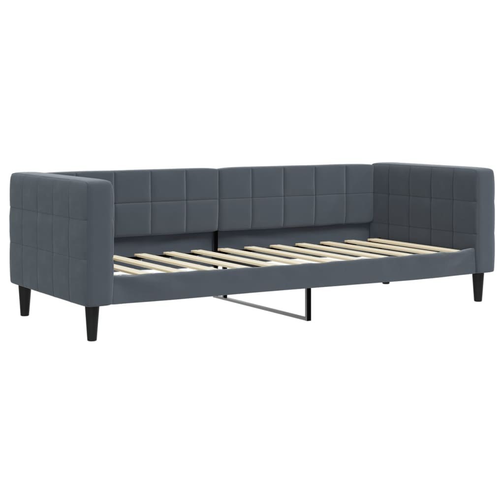 Sofa z funkcją spania, ciemnoszara, 80x200 cm, aksamitna