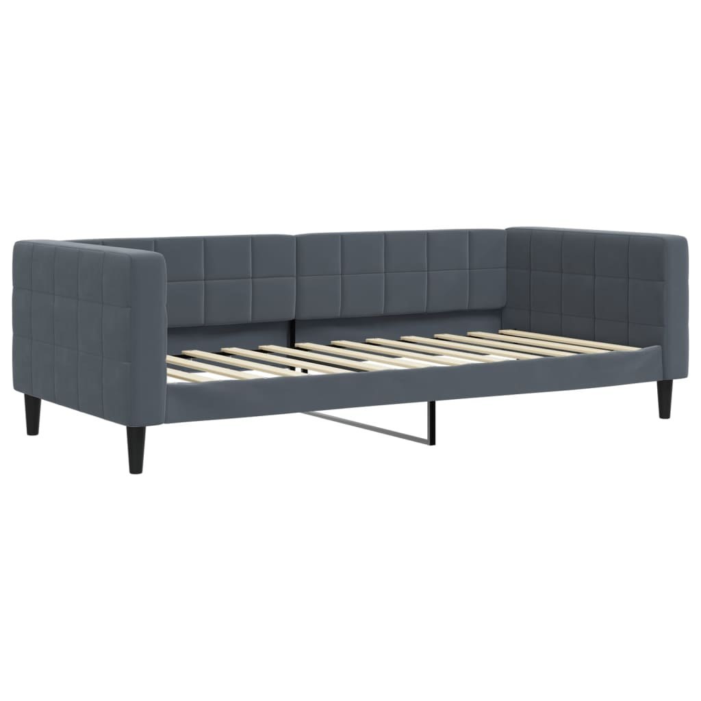 Sofa z funkcją spania, ciemnoszara, 90x200 cm, aksamit