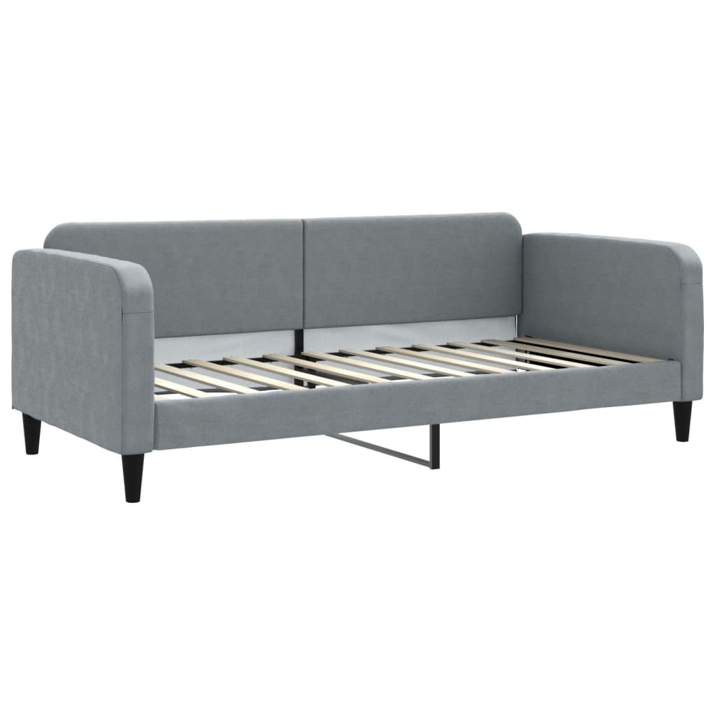 Sofa z funkcją spania, jasnoszara, 90x200 cm, obita tkaniną