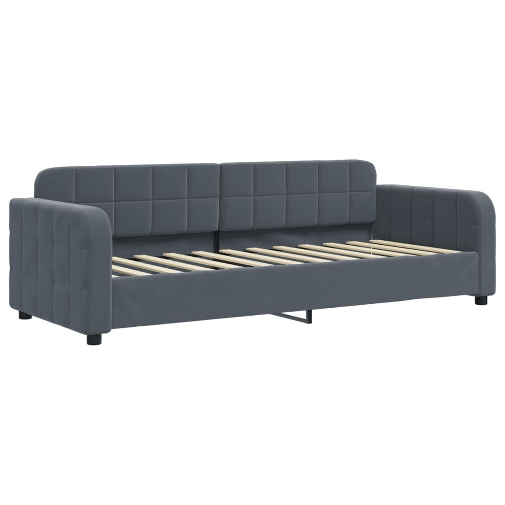 Sofa z funkcją spania, ciemnoszara, 80x200 cm, aksamitna