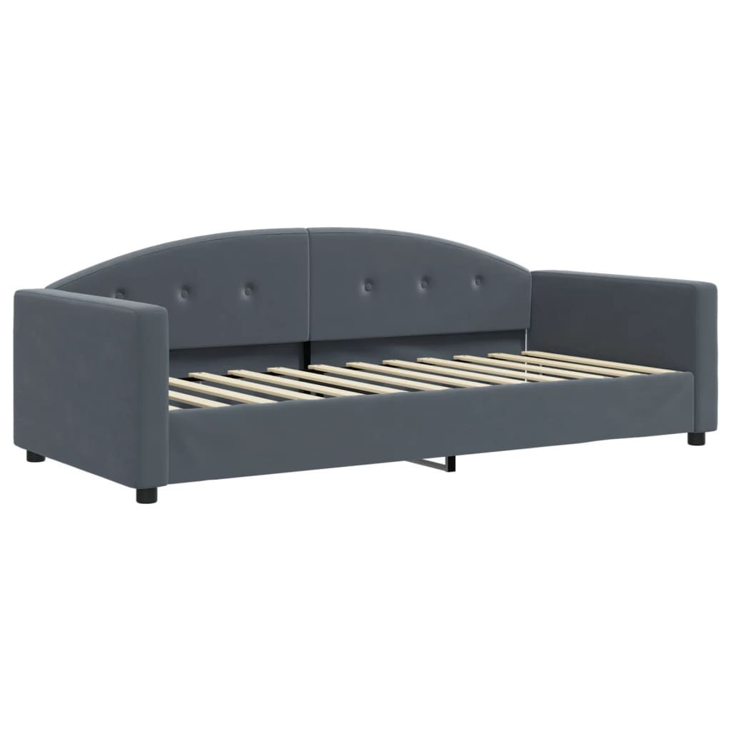 Sofa z funkcją spania, ciemnoszara, 90x200 cm, aksamit