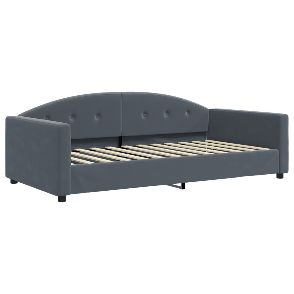 Sofa z funkcją spania, ciemnoszara, 100x200 cm, aksamit