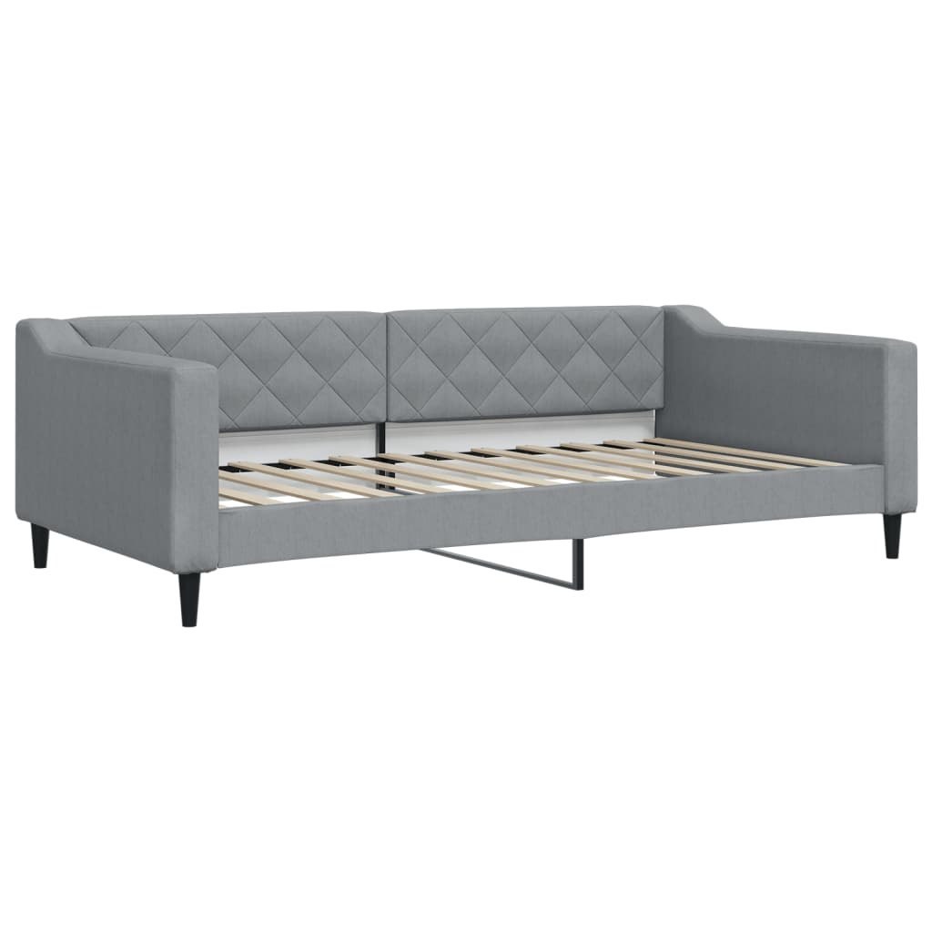 Sofa z funkcją spania, jasnoszara, 100x200 cm, obita tkaniną