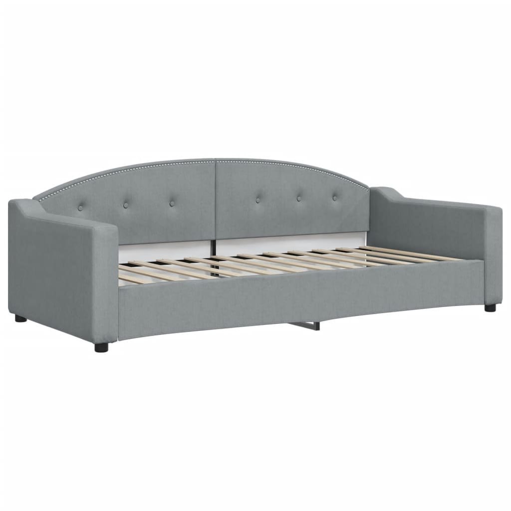Sofa z funkcją spania, jasnoszara, 90x200 cm, obita tkaniną