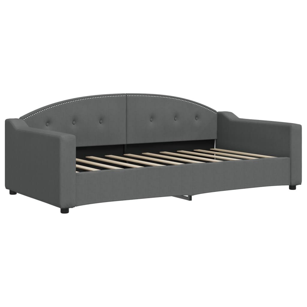 Sofa z funkcją spania, ciemnoszara, 90x190 cm, obita tkaniną