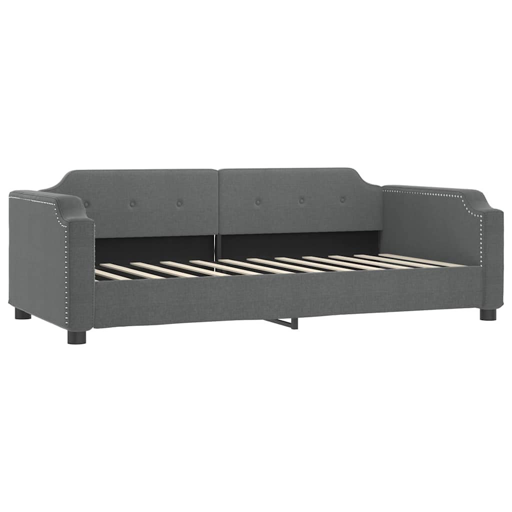 Sofa z funkcją spania, ciemnoszara, 80x200 cm, obita tkaniną