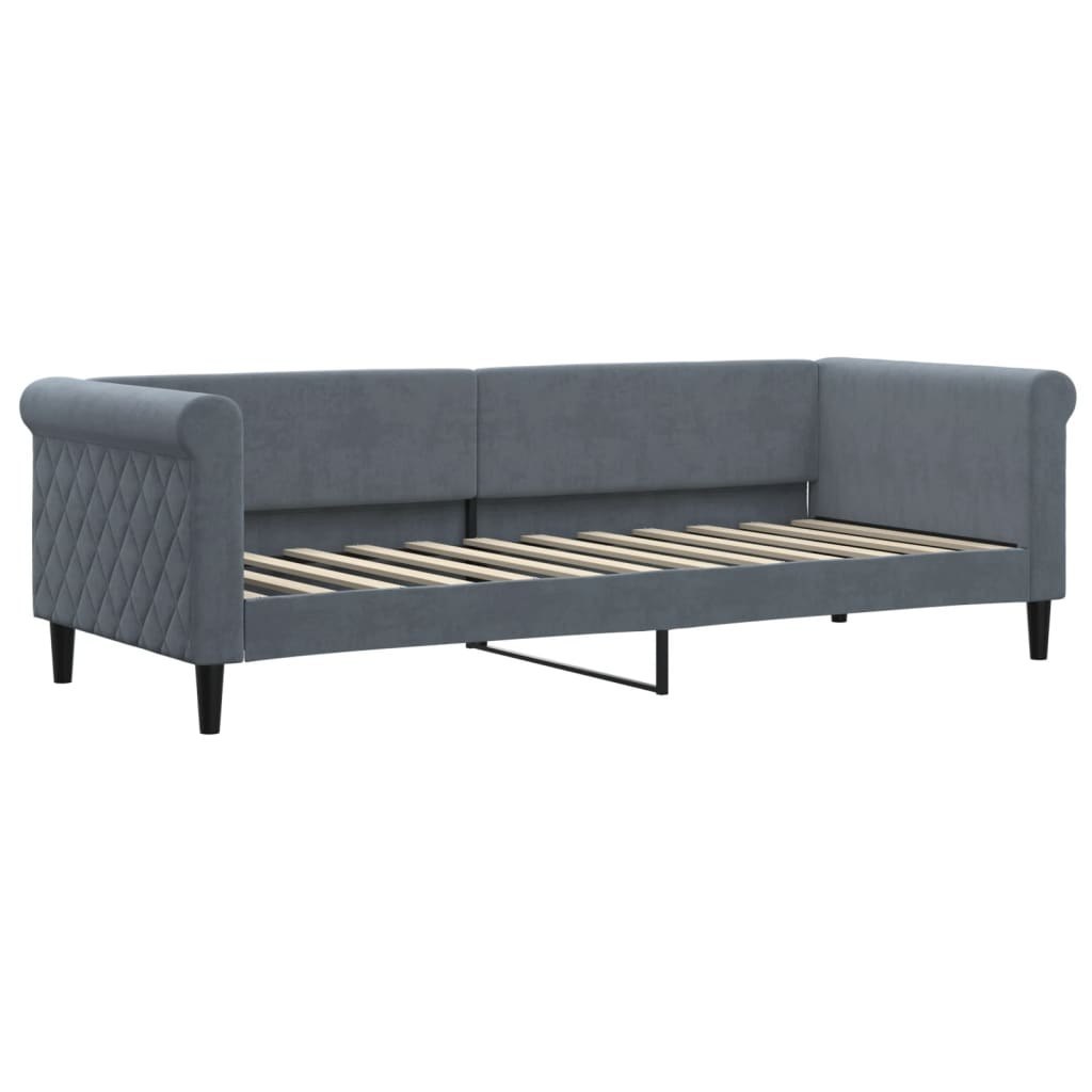 Sofa z funkcją spania, ciemnoszara, 80x200 cm, aksamitna
