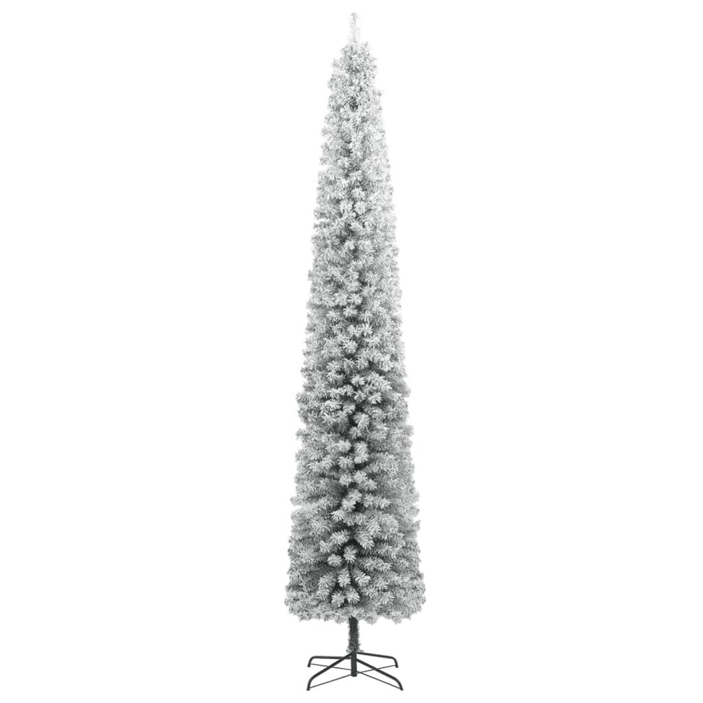 Smukła choinka na stojaku, pokryta śniegiem, 300 cm, PVC