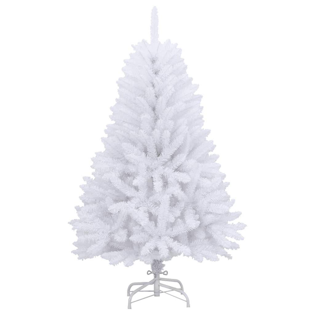 Sztuczna choinka z zawiasami i stojakiem, biała, 150 cm