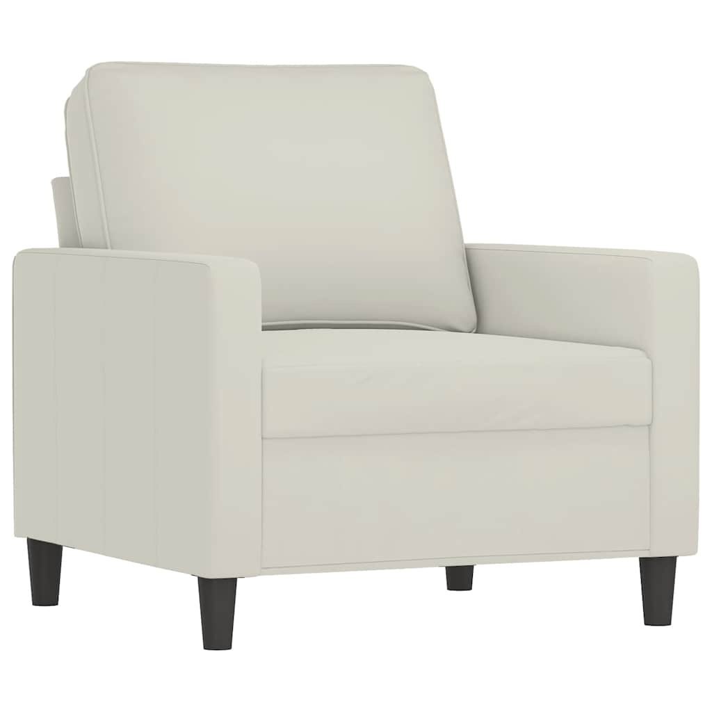 Fotel, kremowy, 60 cm, obity aksamitem