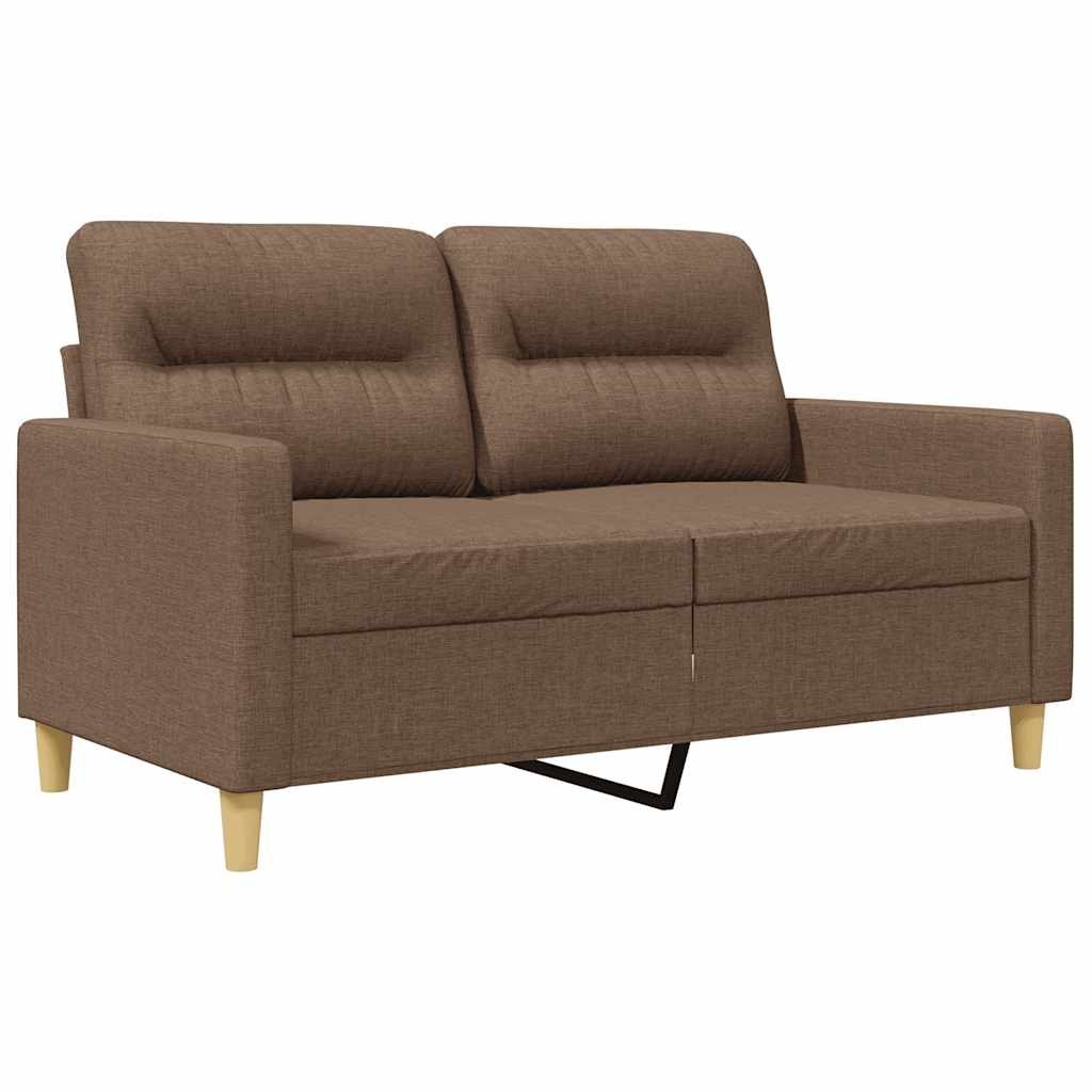 Sofa 2-osobowa, brązowa, 120 cm, tapicerowana tkaniną