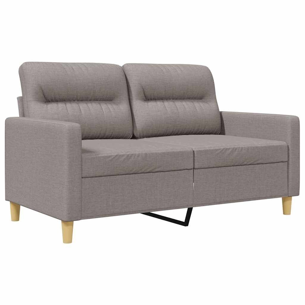 Sofa 2-osobowa, kolor taupe, 120 cm, tapicerowana tkaniną