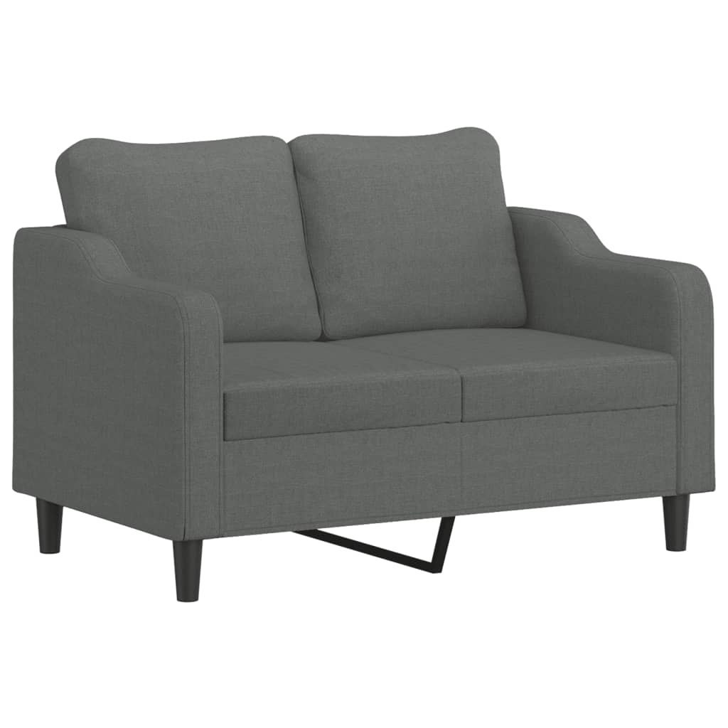 Sofa 2-osobowa, ciemnoszara, 120 cm, tapicerowana tkaniną