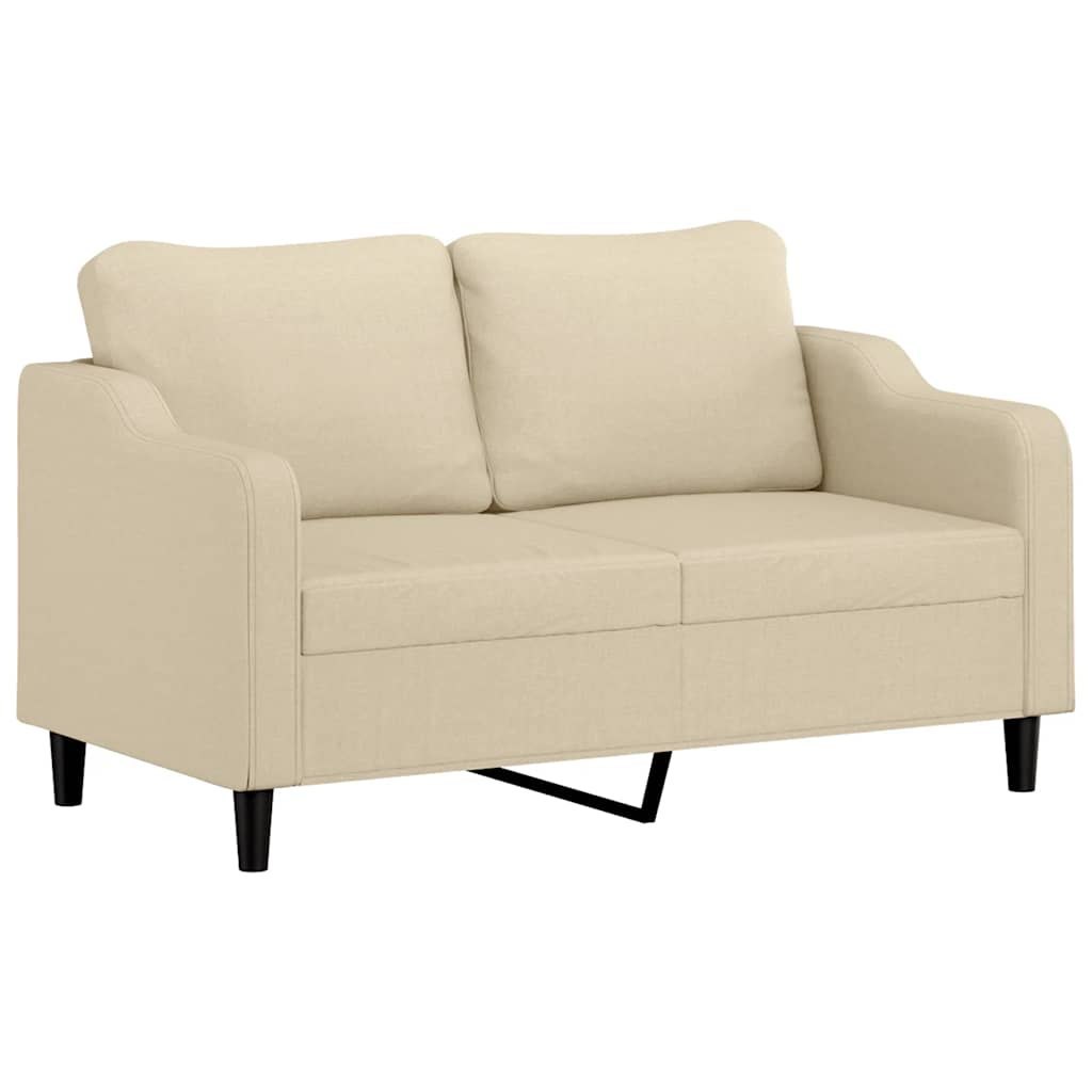 2-osobowa sofa, kremowa, 140 cm, tapicerowana tkaniną
