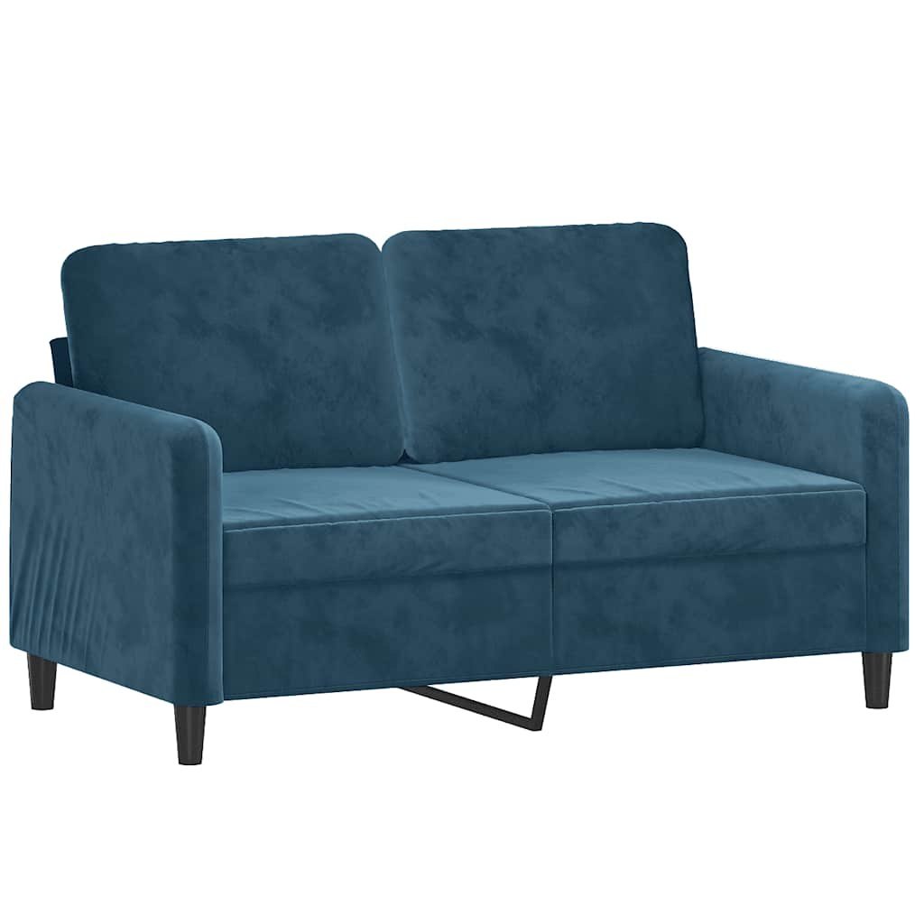 Sofa 2-osobowa, niebieski, 120 cm, tapicerowana aksamitem