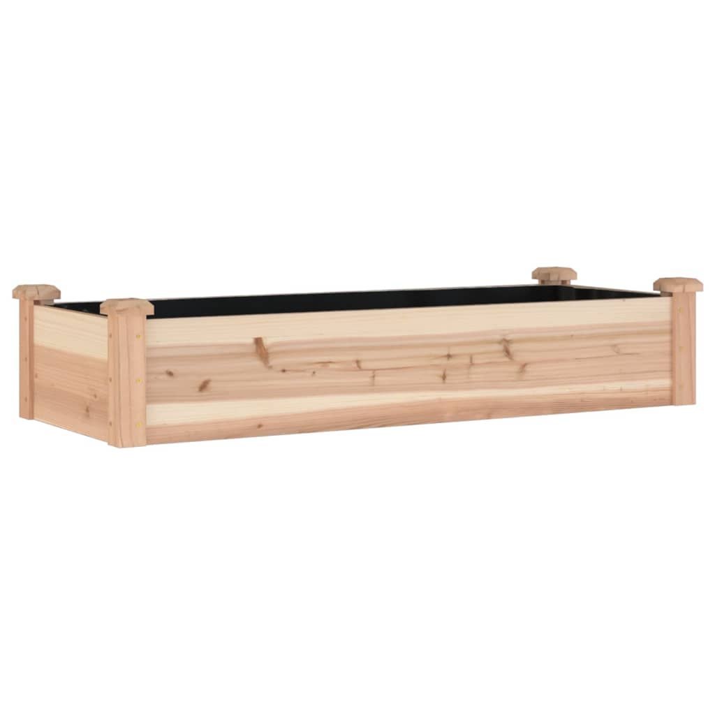 Podwyższona rabata z wyściółką, 120x45x25 cm, drewno jodłowe