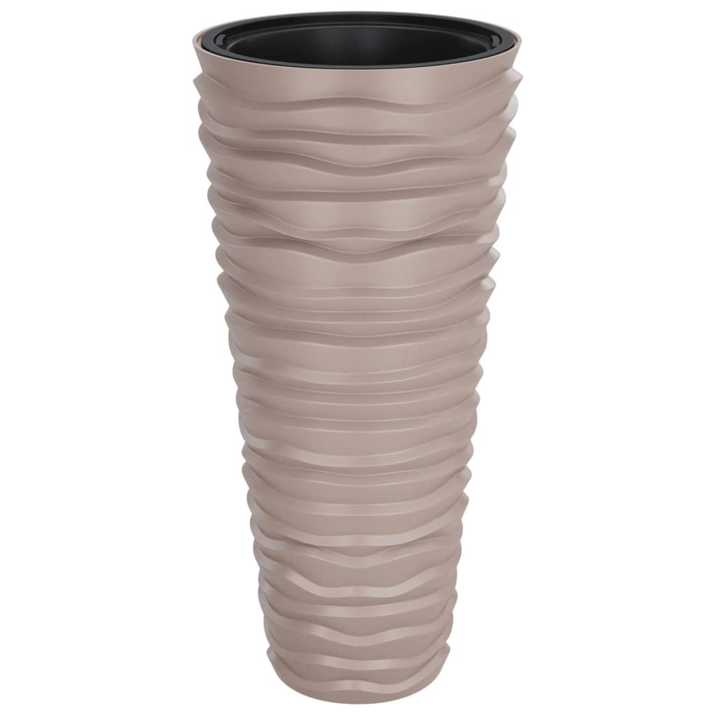 Donica z pojemnikiem wewnętrznym, mocha, 18/45 L, PP, prążki