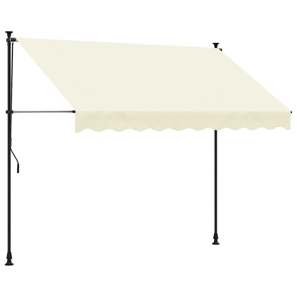Markiza zwijana, kremowa, 300x150 cm, tkanina i stal