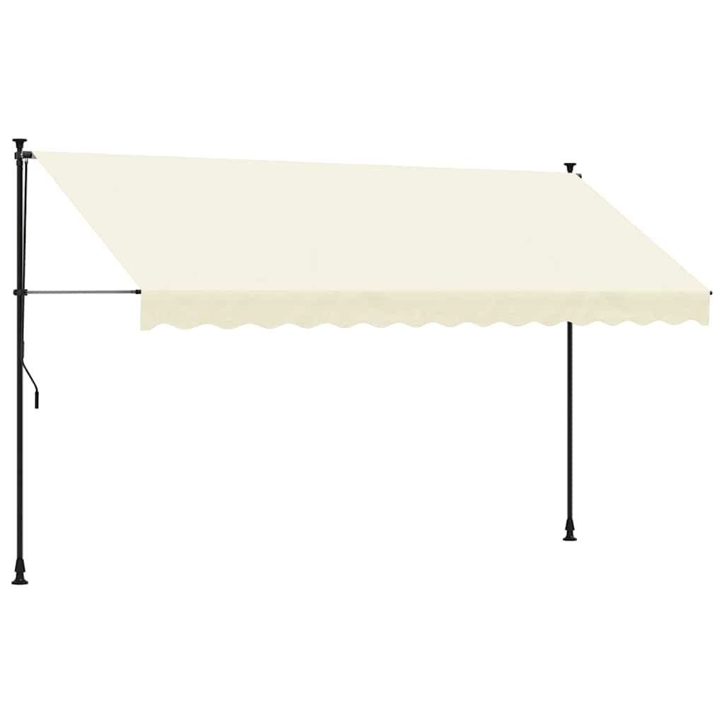 Markiza zwijana, kremowa, 350x150 cm, tkanina i stal