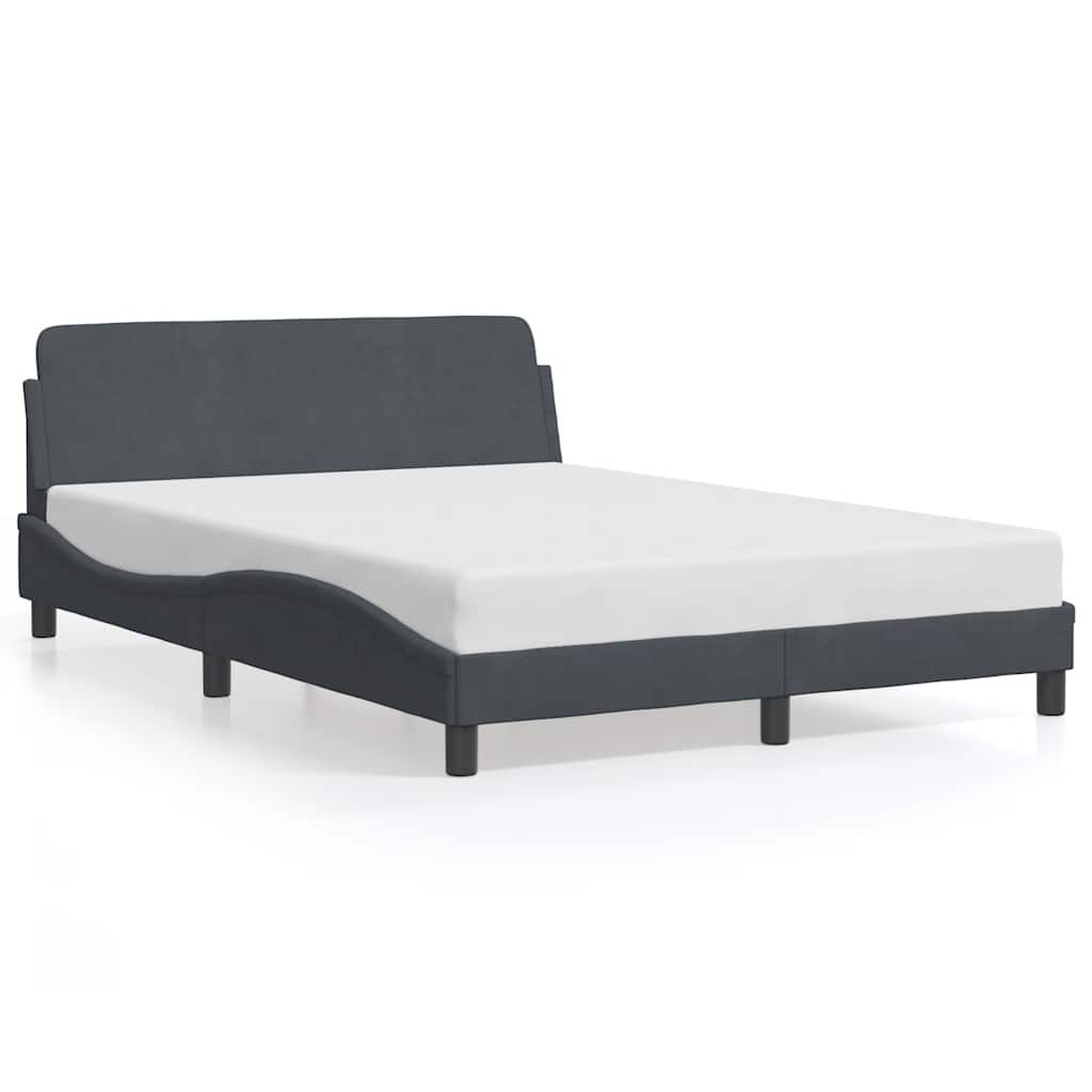 Rama łóżka, Dover, ciemnoszara, 137x190 cm, aksamitna