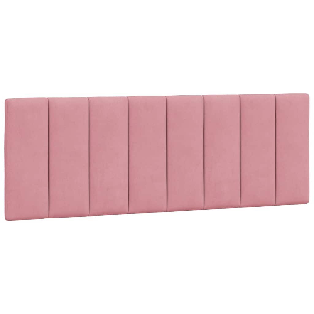 Poduszka na wezgłowie, Hanko, różowa, 120 cm, aksamitna
