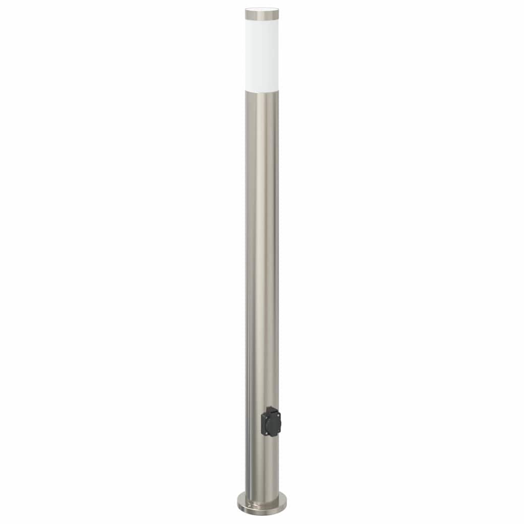 Słupek oświetleniowy z gniazdem 110 cm, stal nierdzewna IP44