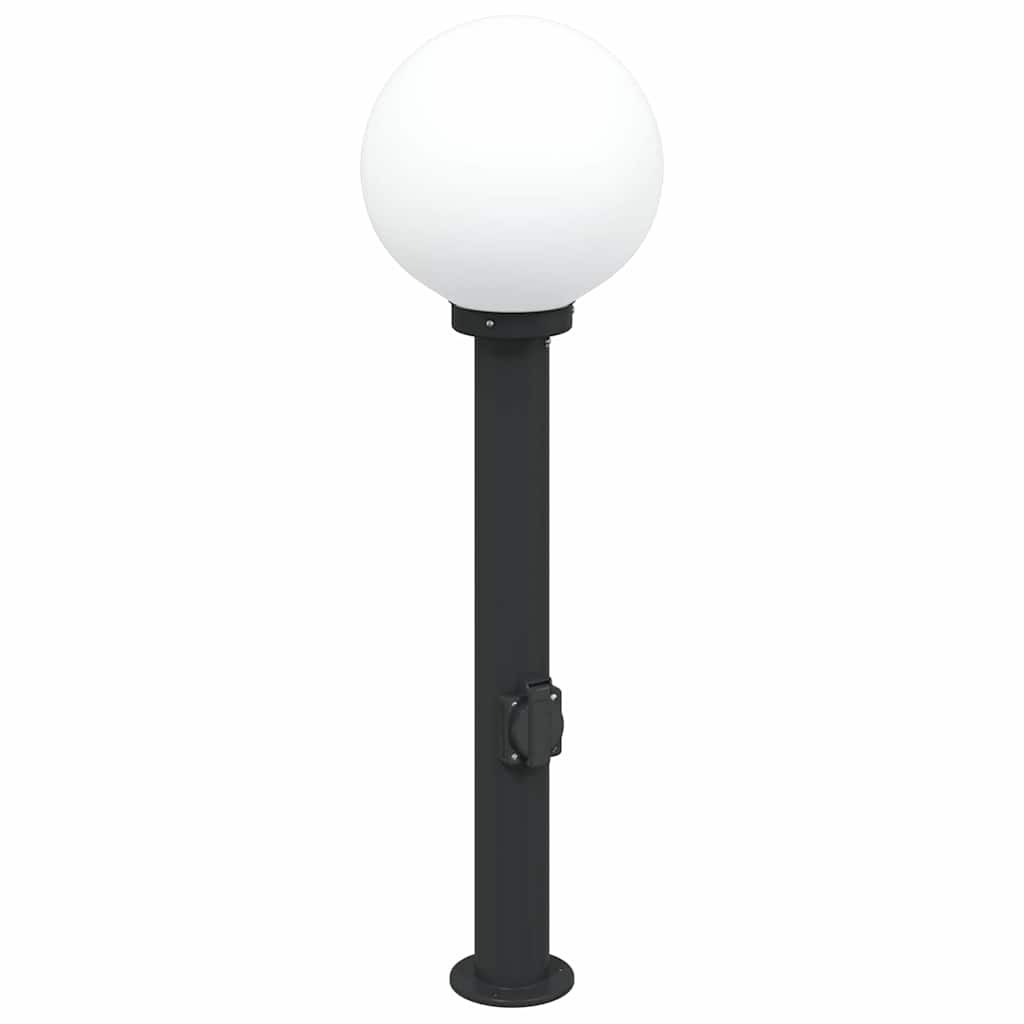 Słupek oświetleniowy z gniazdem 80 cm Czarny IP44