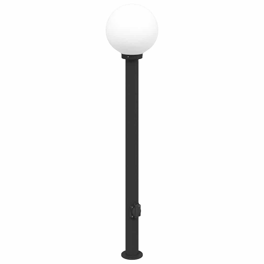 Słupek oświetleniowy z gniazdem 120 cm Czarny IP44