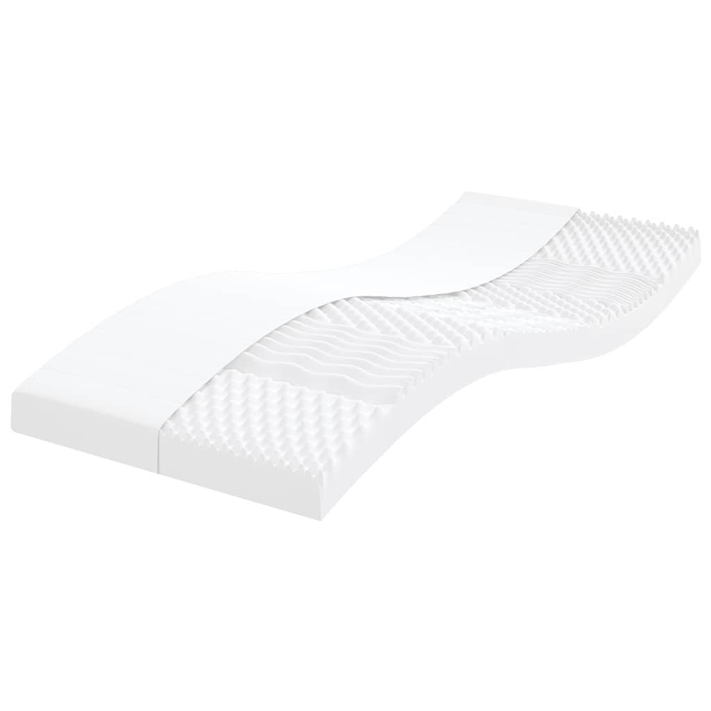 Materac piankowy, biały, 90x210 cm, 7-strefowy, twardość 20 ILD