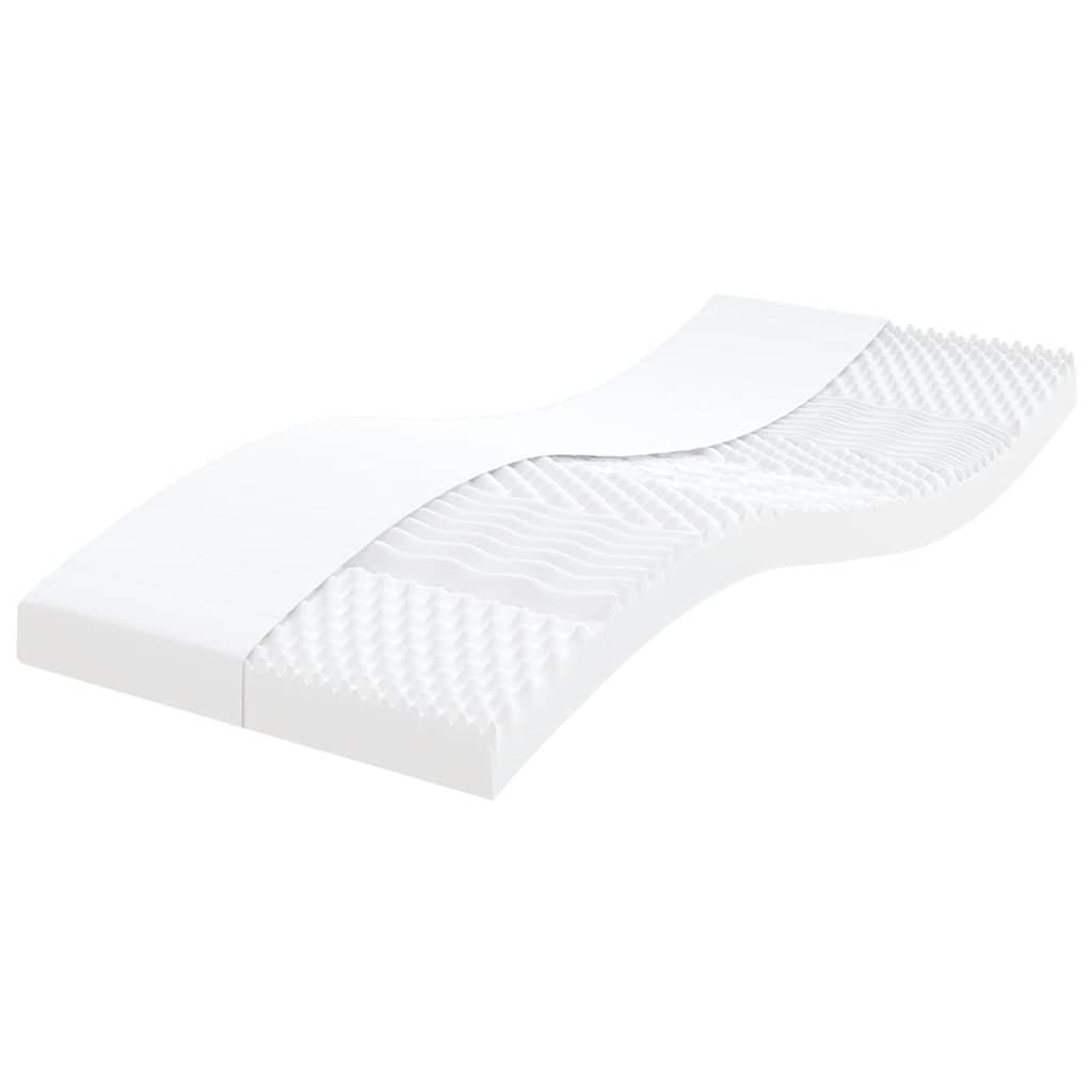 Materac piankowy, biały, 100x220cm, 7-strefowy, twardość 20 ILD