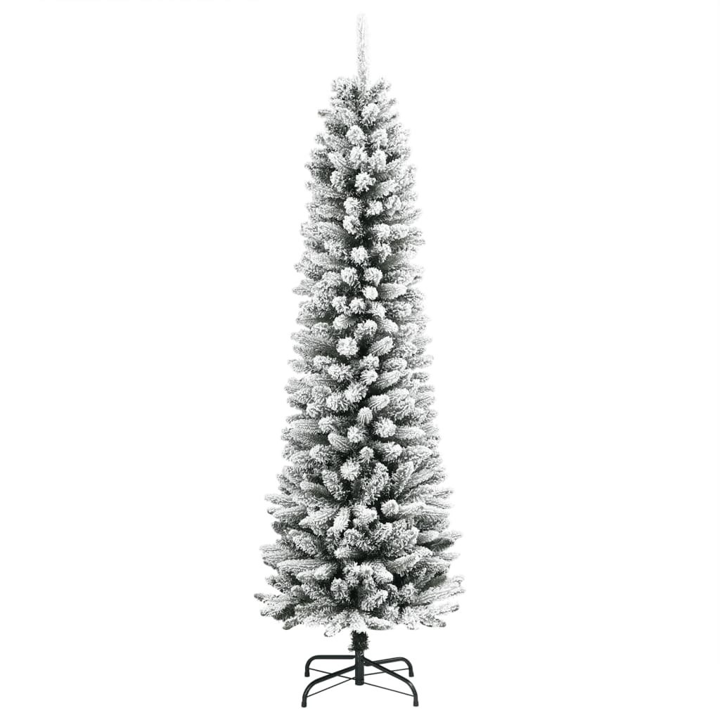 Sztuczna, smukła choinka pokryta śniegiem, 240 cm, PVC i PE