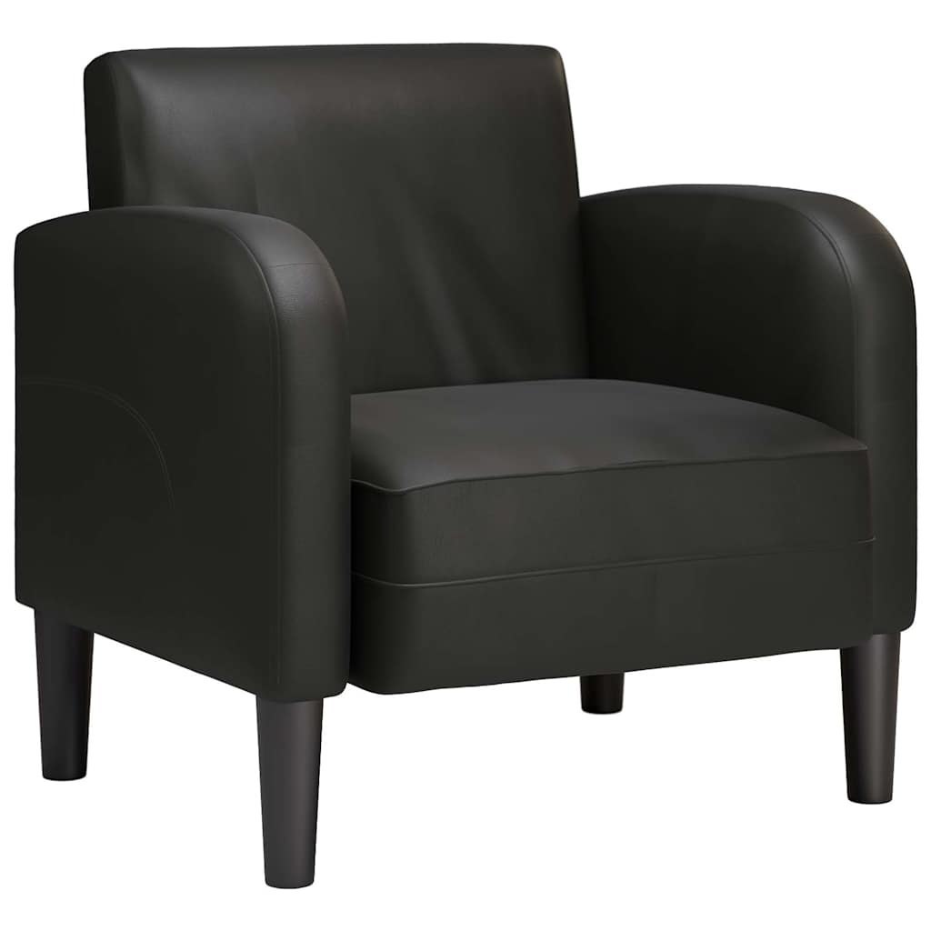 Sofa Fotel z Podłokietnikami Czarny 54 cm Skóra ekologiczna
