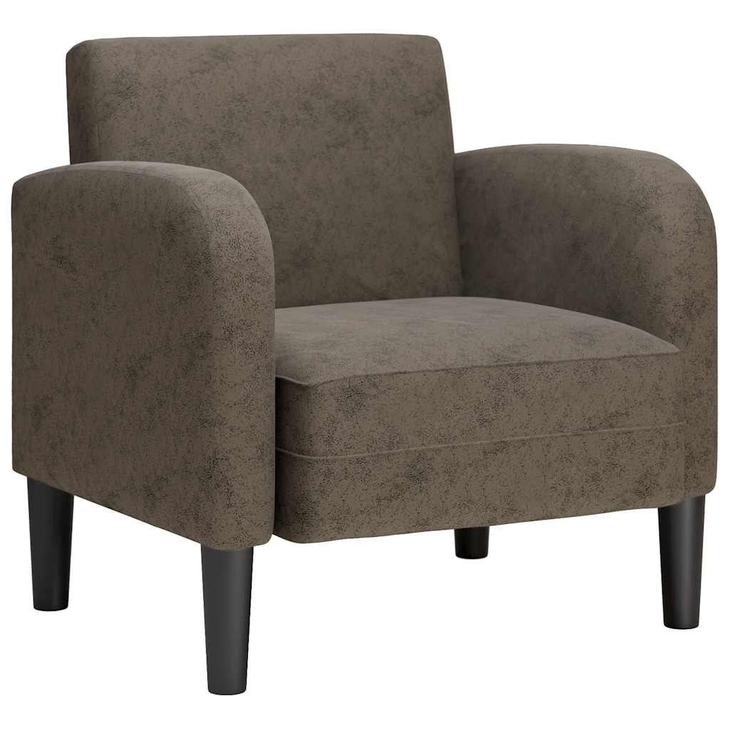 Sofa Fotel z Podłokietnikami Ciemnoszary 54cm Skóra ekologiczna