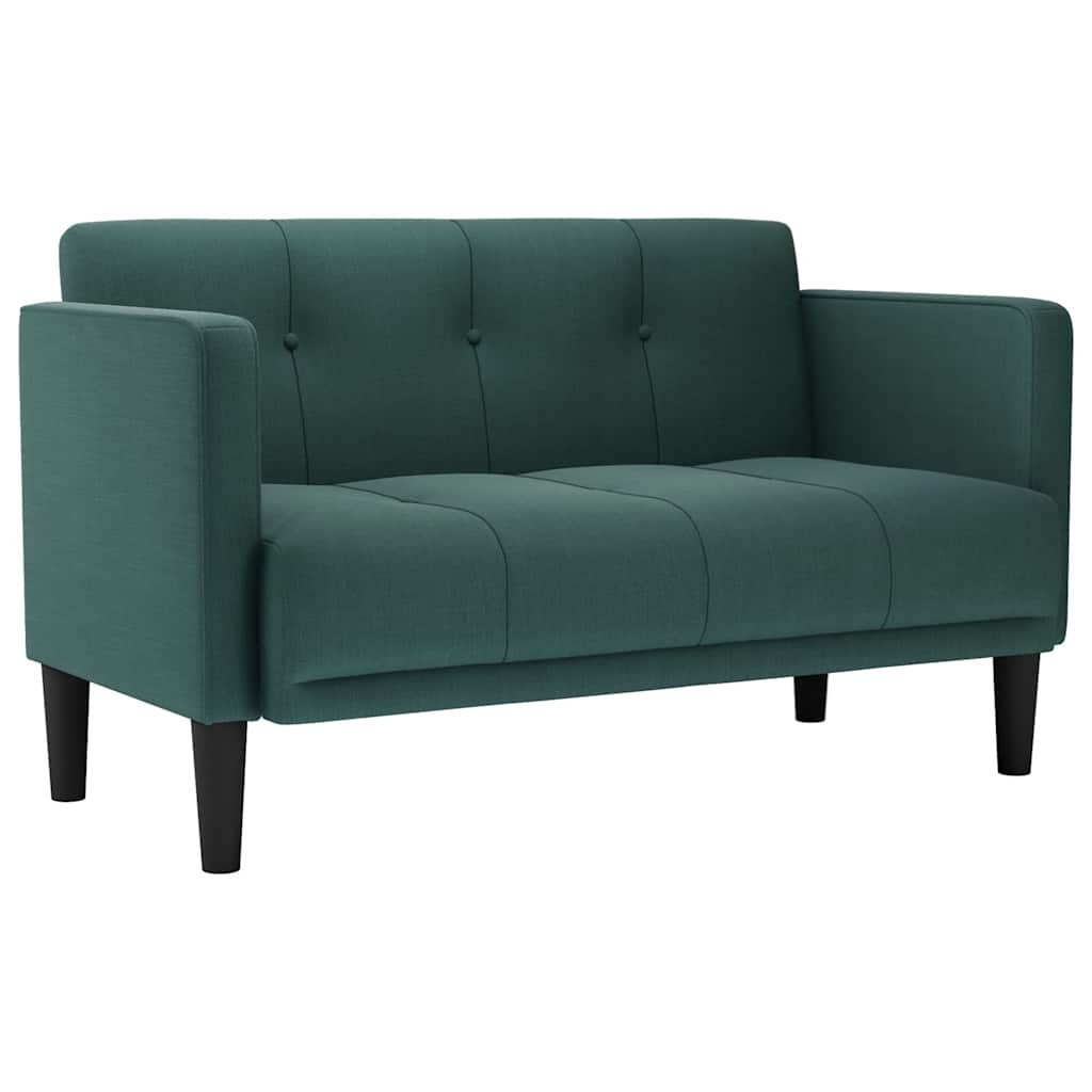 Sofa dwuosobowa Ciemnozielona 111 cm Tkanina