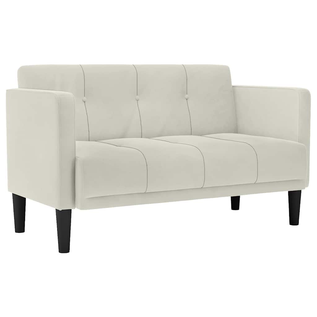 Sofa dwuosobowa kremowa 111 cm aksamitna