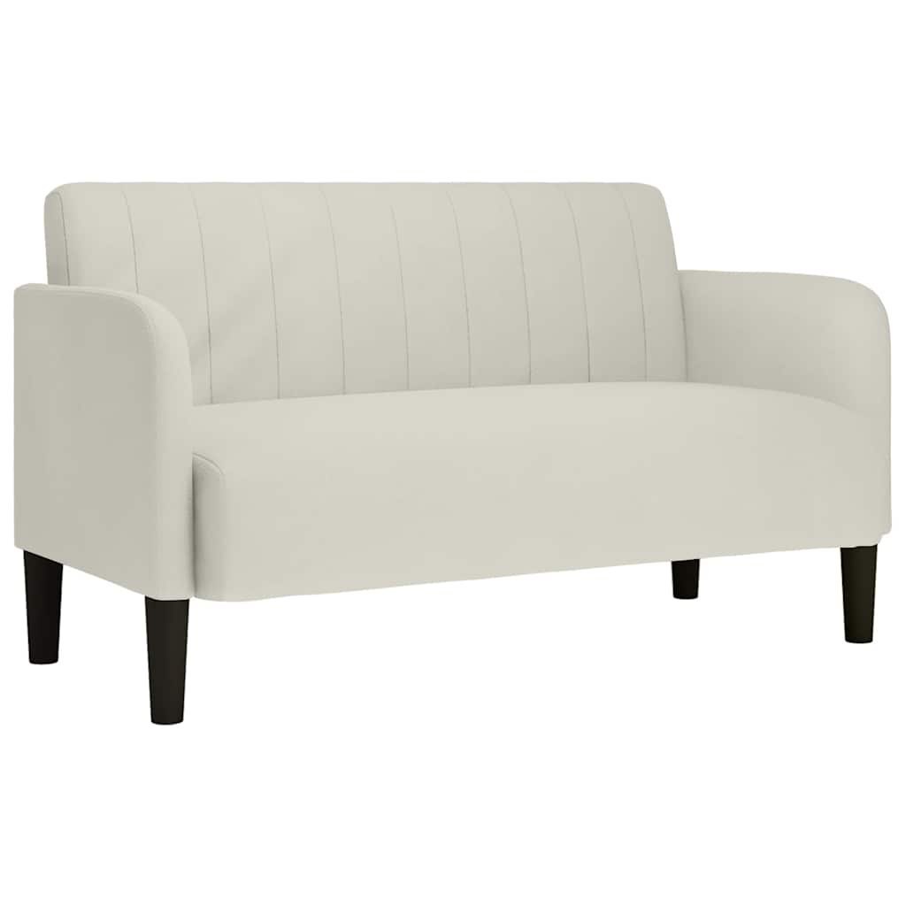 Sofa dwuosobowa kremowa 109 cm aksamitna