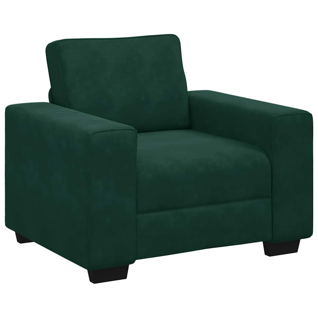 Sofa Fotel Ciemnozielony 100x77x82 cm Aksamit