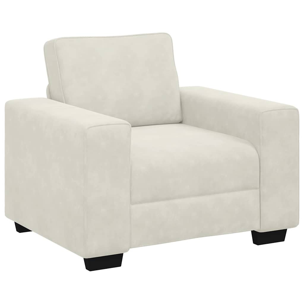 Sofa Fotel Kremowy 100x77x82 cm Aksamit
