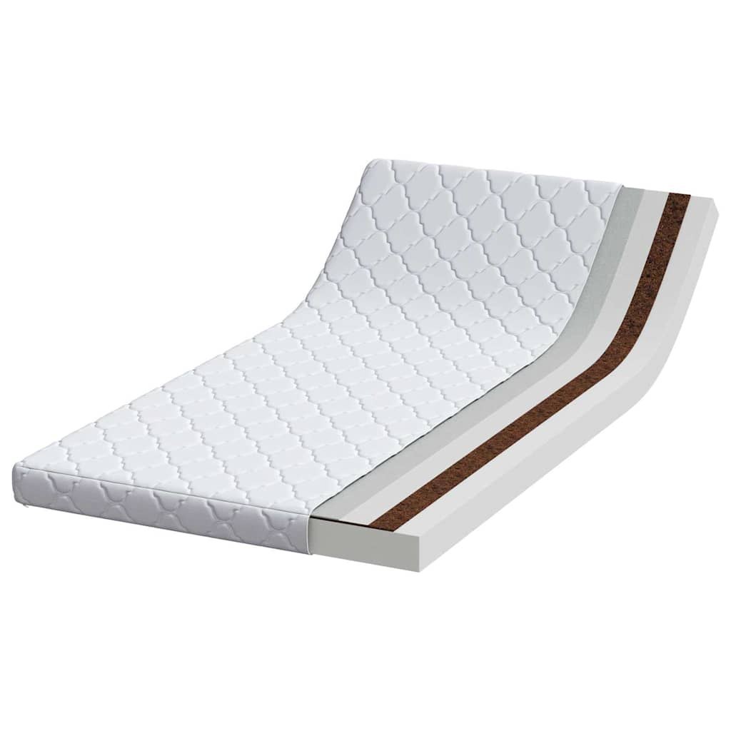 Materac Biały 90 x 190 cm Tkanina żakardowa
