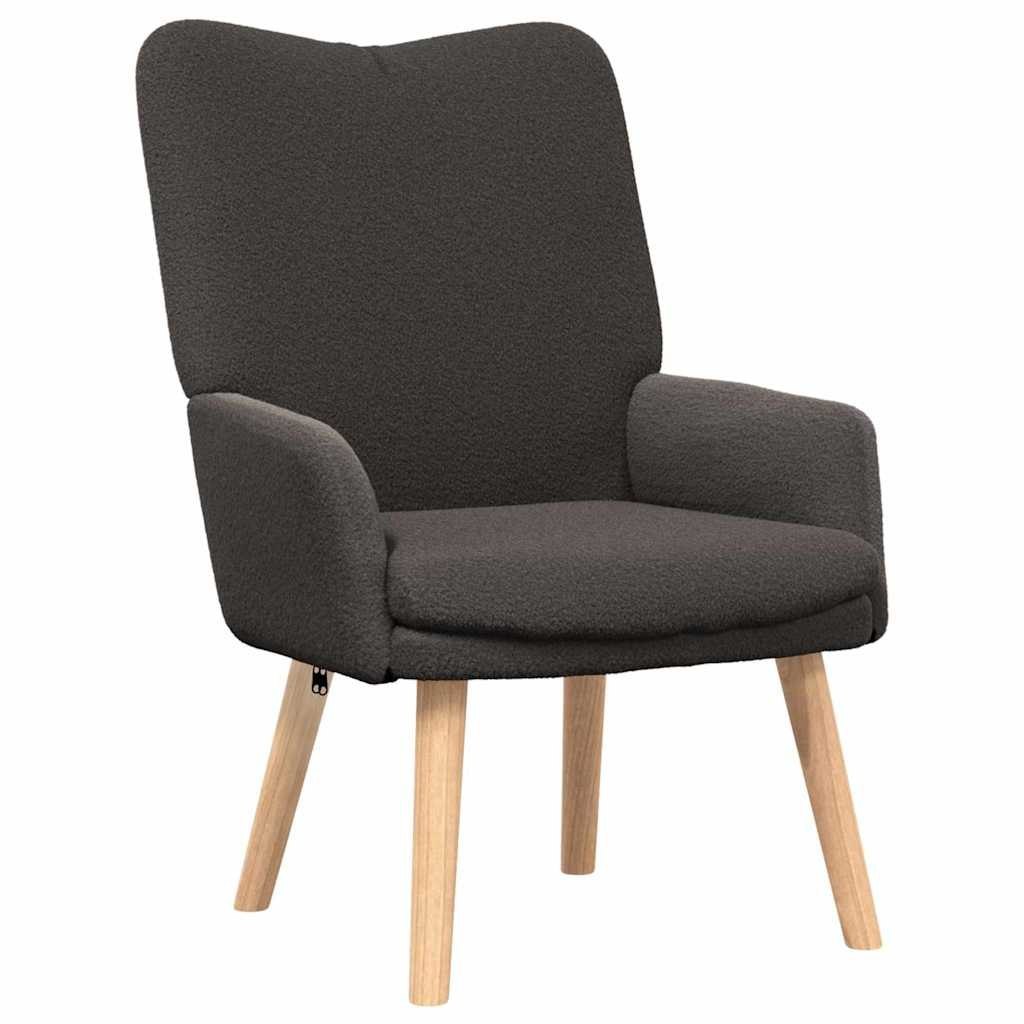 Fotel Ciemnoszary 63 x 67 x 94 cm Tkanina owcza i sklejka