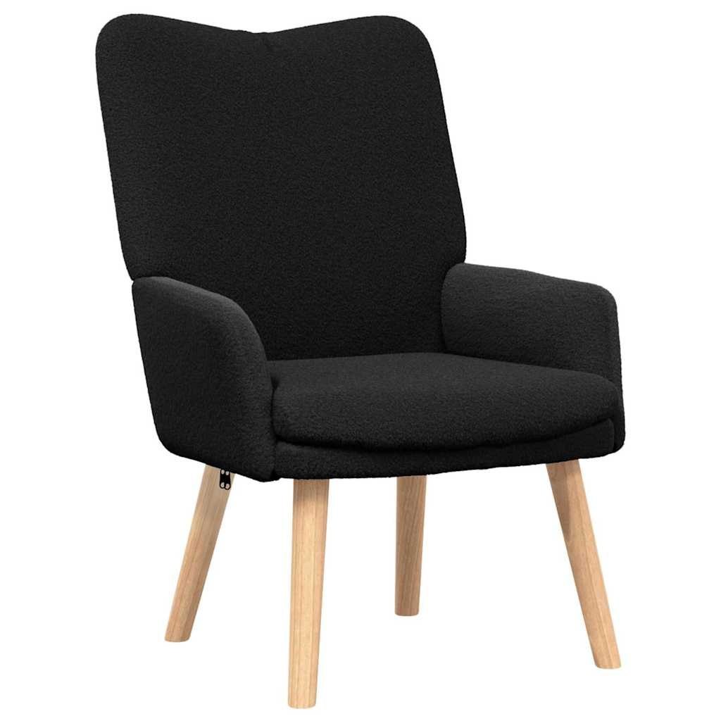 Fotel Czarny 63 x 67 x 94 cm Tkanina owcza i sklejka