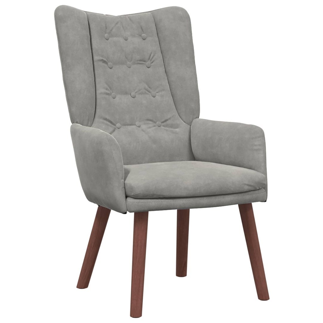 Fotel Jasnoszary 63 x 67 x 94 cm Aksamit