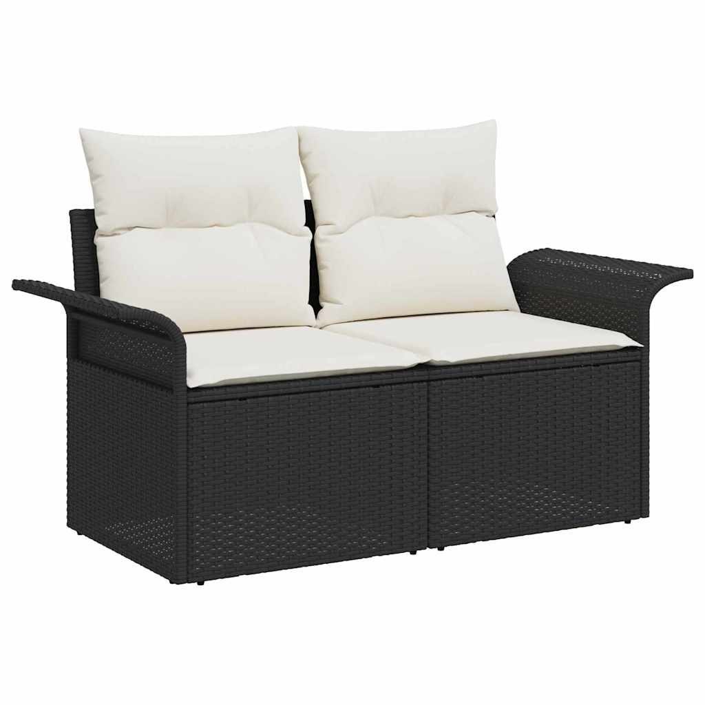 Sofa Ogrodowa z poduszką Czarny 141 x 62 x 69cm polirattan