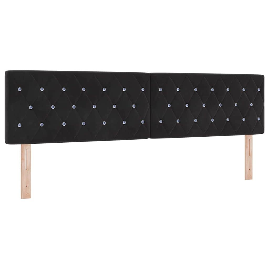 Zagłówek Czarny 180 cm Aksamit