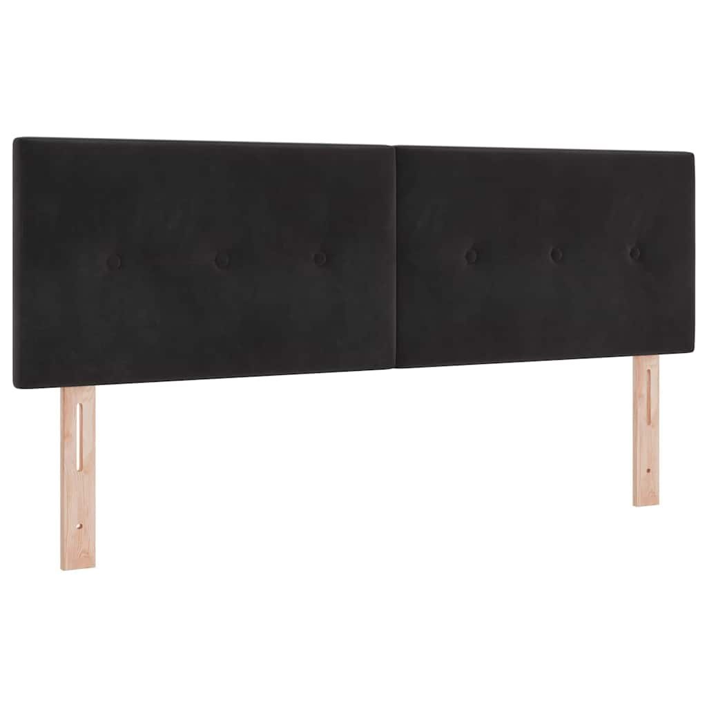 Zagłówek Czarny 160 cm Aksamit