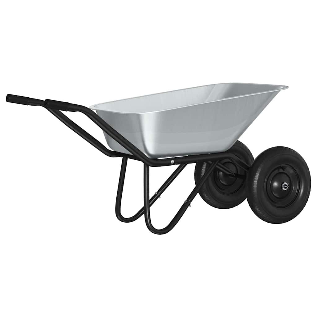 Wózek Srebrny i czarny 100 L 180 kg Stal ocynkowana