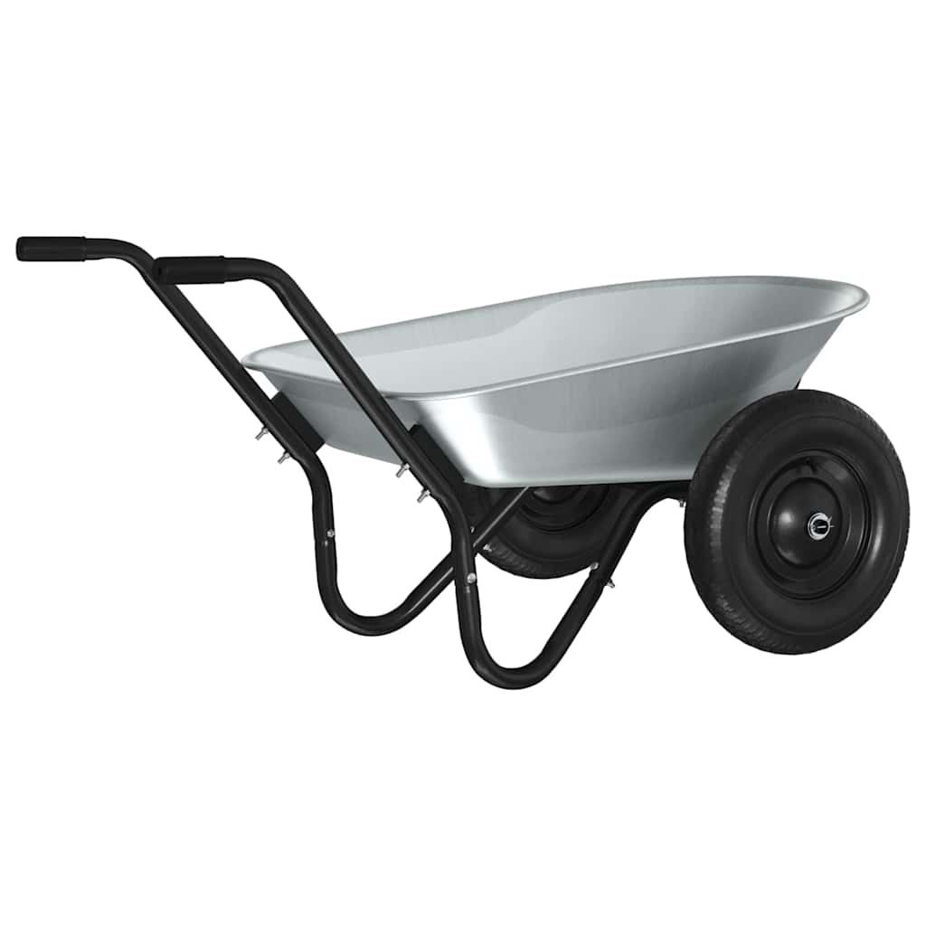 Wózek Srebrny i czarny 100 L 150 kg Stal ocynkowana