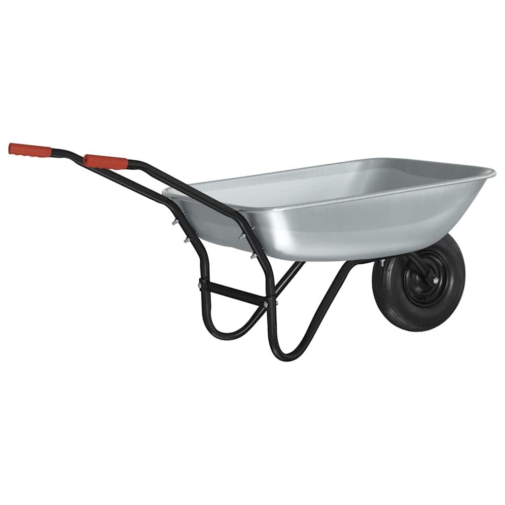 Wózek Srebrny i czarny 80 L 120 kg Stal ocynkowana